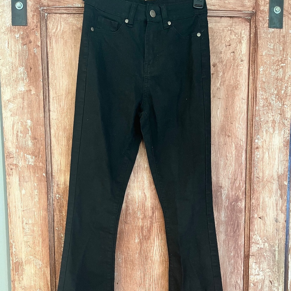 VIP black flare leg pants